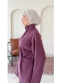 Lavin Fermuarlı İkili Takım - Mürdüm