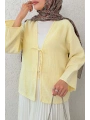 Müslin Kumaş Kimono - Sarı