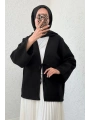 Müslin Kumaş Kimono - Siyah