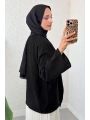 Müslin Kumaş Kimono - Siyah