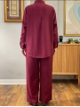 Nakış ve Taş İşlemeli İkili Takım - Bordo