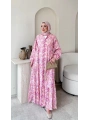 Öyküm Çiçekli Elbise - Pembe