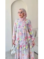 Öyküm Çiçekli Elbise - Lila