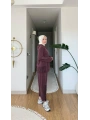 Paraşüt Detaylı Pantolonlu Spor Takım - Bordo