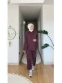 Paraşüt Detaylı Pantolonlu Spor Takım - Bordo