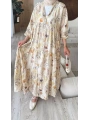 Rana Çiçekli Elbise - Bej
