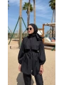 Roba Detaylı Tesettür Mayo - Siyah