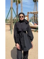 Roba Detaylı Tesettür Mayo - Siyah