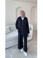 Spor Rahat Fermuarlı Takım - Siyah