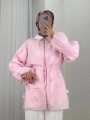 Vual Kumaş Çiçekli Kap - Pembe