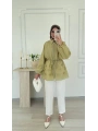 Vual Kumaş Çiçekli Kap - Yeşil