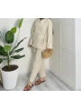 Yandan Bağlamalı Kimonulu Keten Takım