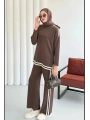 Yandan Şeritli Takım - Kahverengi