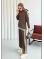 Yandan Şeritli Takım - Kahverengi