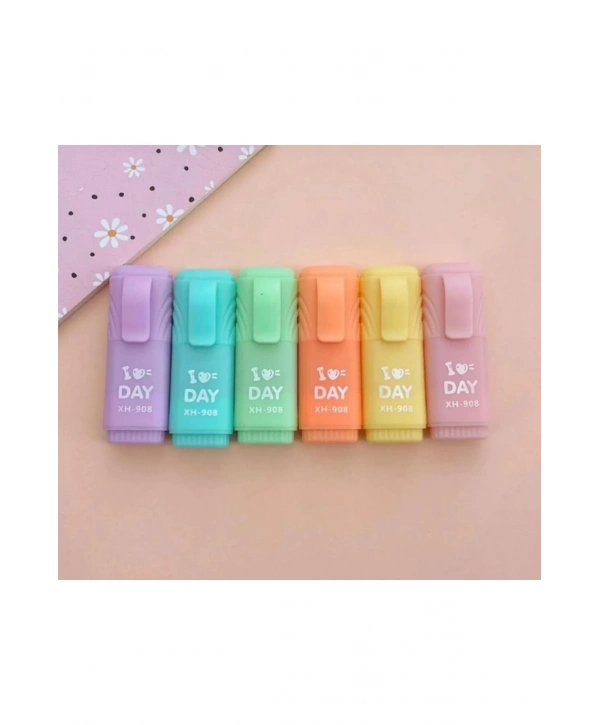 Mini Fosforlu 6lı Kalem Seti - Çantalı