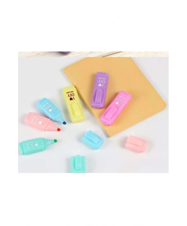 Mini Fosforlu 6lı Kalem Seti - Çantalı