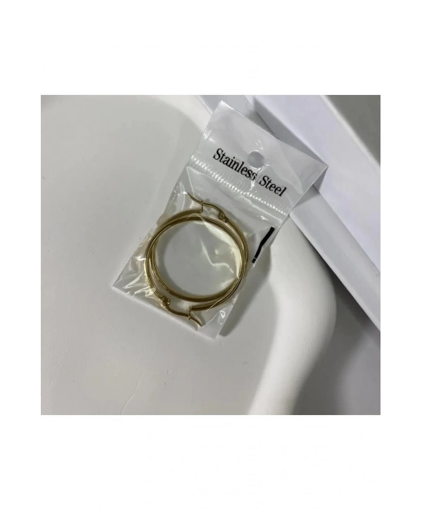 Çelik Halka Küpe Gold 20mm