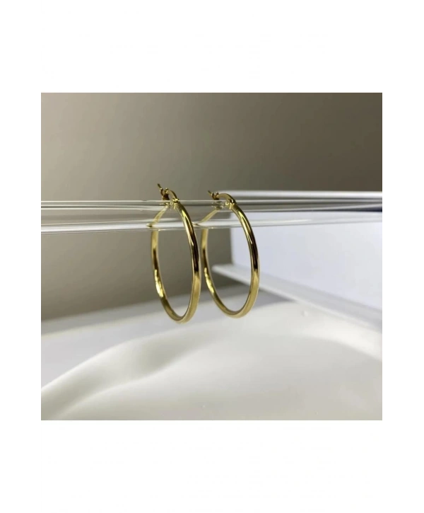 Çelik Halka Küpe Gold 20mm