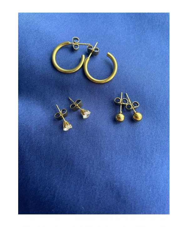 3LÜ KÜPE SETİ KÜÇÜK BOY GOLD RENK