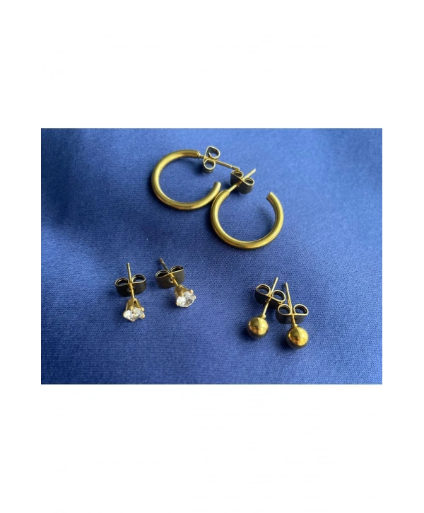 3LÜ KÜPE SETİ KÜÇÜK BOY GOLD RENK