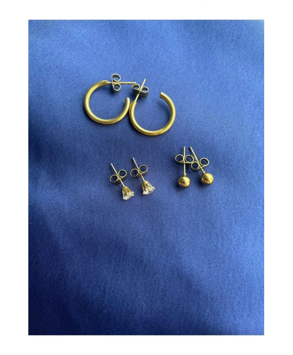 3LÜ KÜPE SETİ KÜÇÜK BOY GOLD RENK