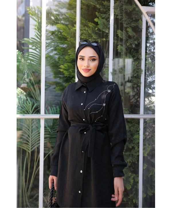 KADIN TAŞ İŞLEMELİ TESETTÜR İKİLİ TAKIM