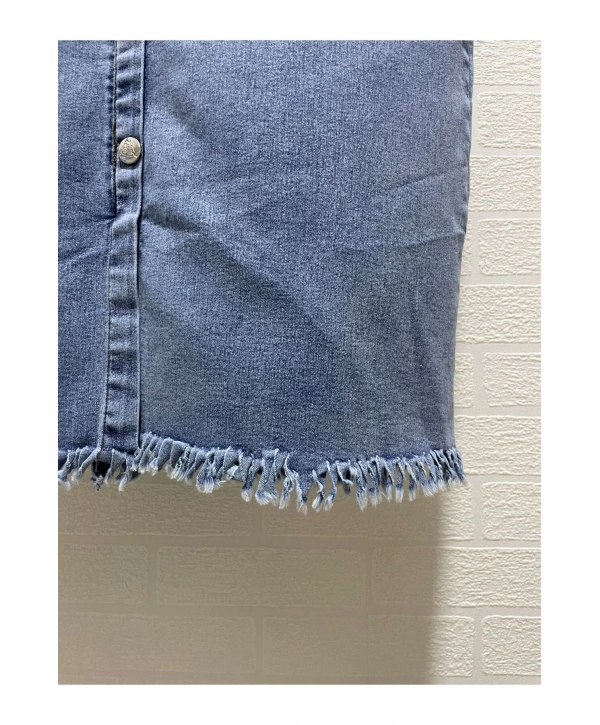 BOYDAN DÜĞMELİ UZUN KOT ETEK