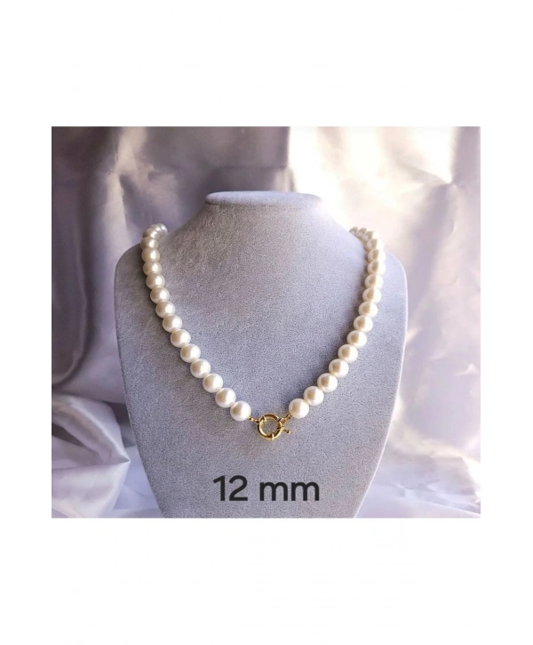 KİLİT SİSTEMLİ İNCİ KOLYE ( ALTIN ,GÜMÜŞ İSTENİLEN KOLYE UCU TAKIP ÇIKARILABİLİR)