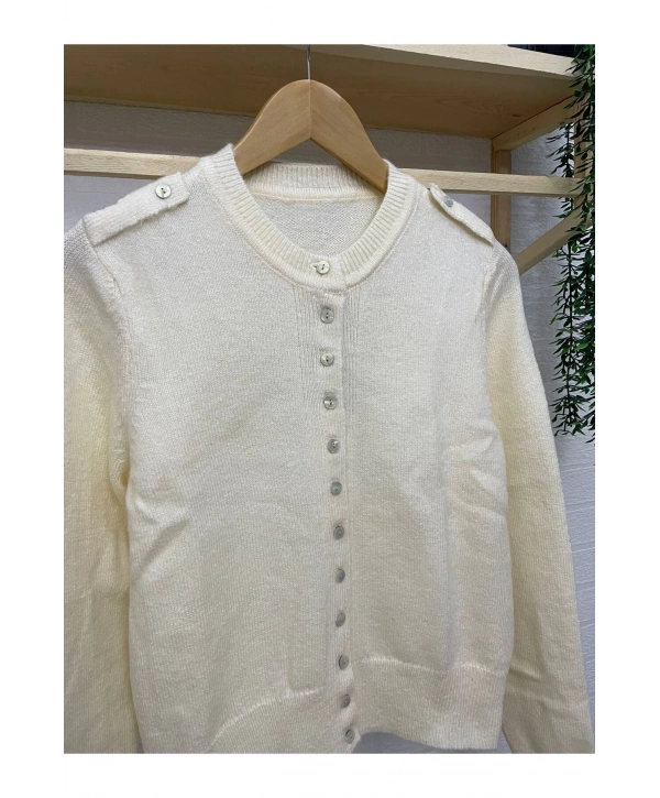 Kadın Kısa Yumuşak Triko Hırka Bej Renk