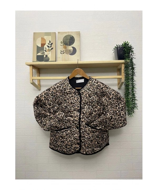 Kapitone Leopar Ceket