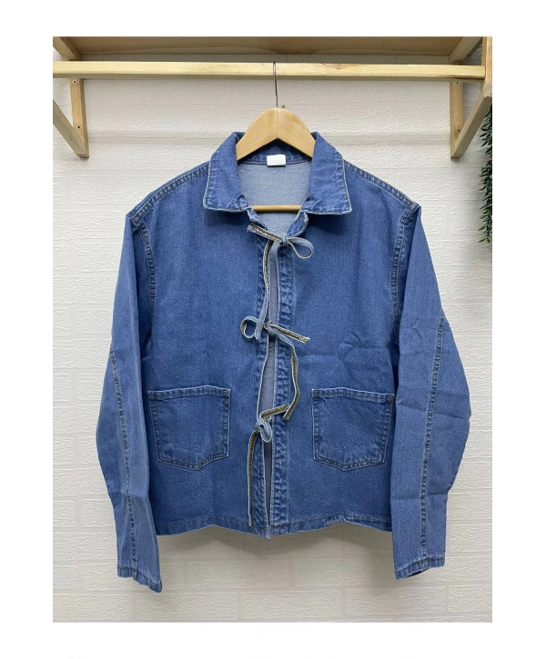 BAĞCIKLI VİRAL KOT CEKET