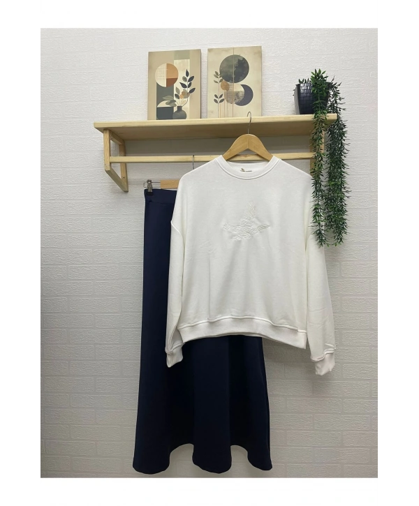 KUŞ NAKIŞLI MUADİL SWEATSHİRT