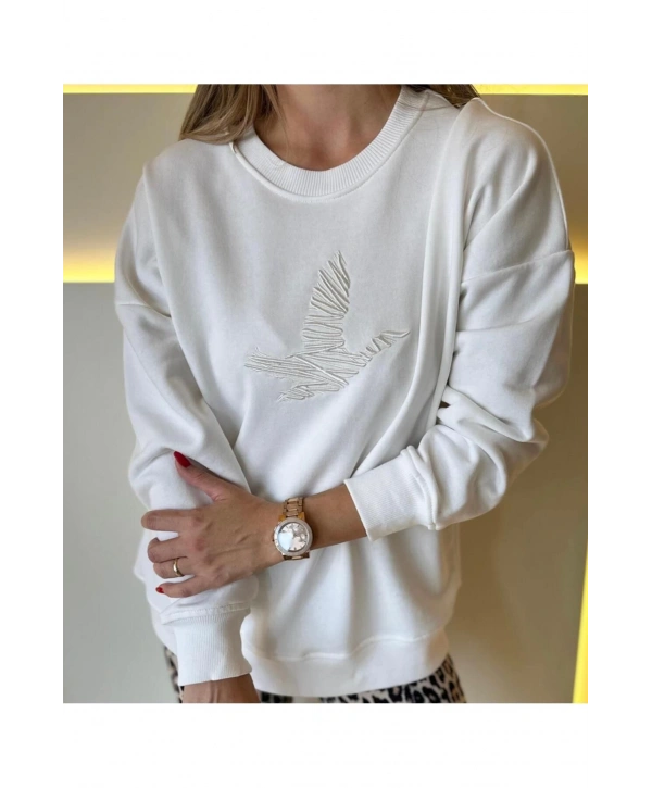 KUŞ NAKIŞLI MUADİL SWEATSHİRT