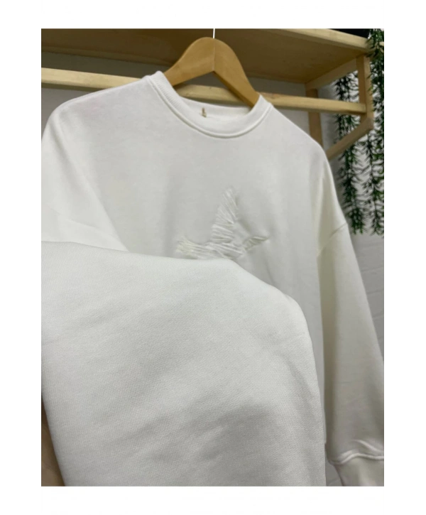 KUŞ NAKIŞLI MUADİL SWEATSHİRT