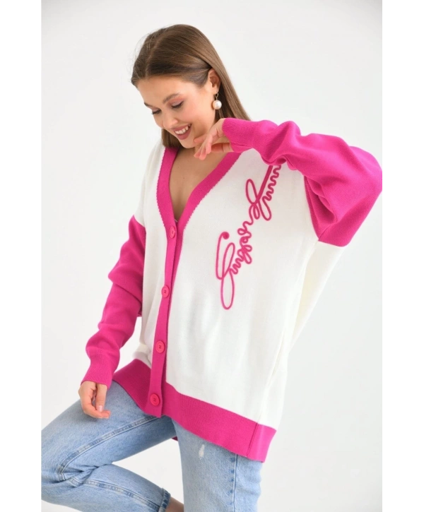 Imza Işlemeli Triko Hırka