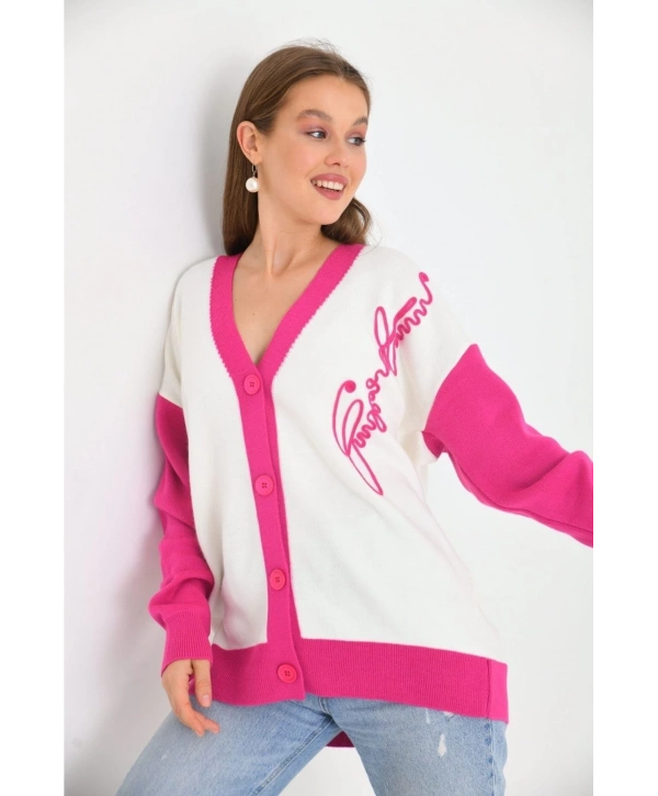 Imza Işlemeli Triko Hırka