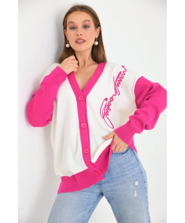 Imza Işlemeli Triko Hırka