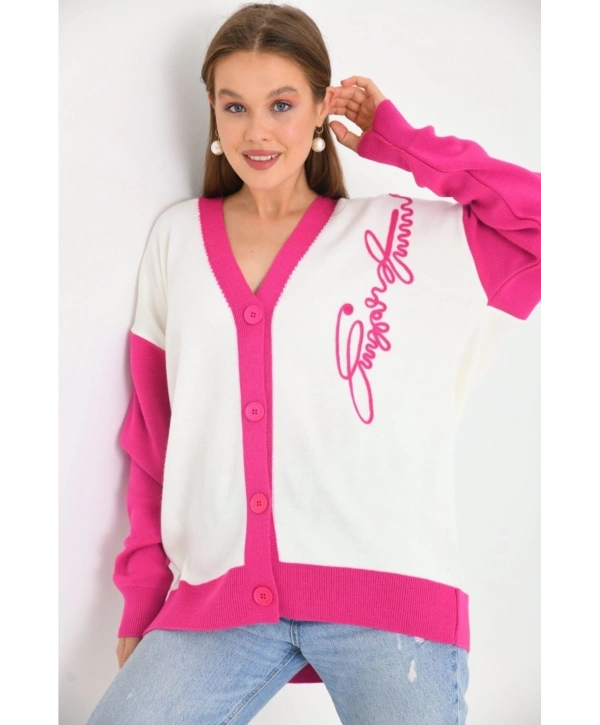 Imza Işlemeli Triko Hırka