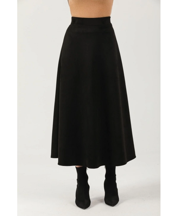 Düz Mevlana Süet Etek Kadın