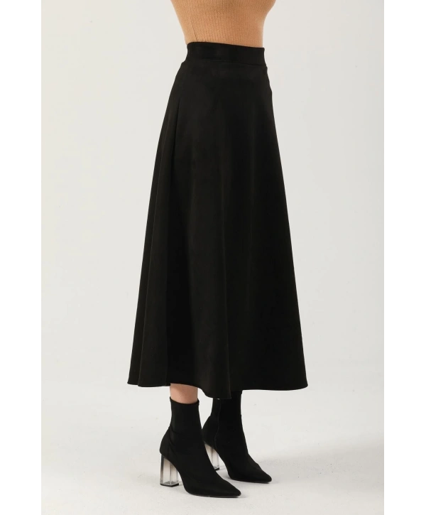 Düz Mevlana Süet Etek Kadın