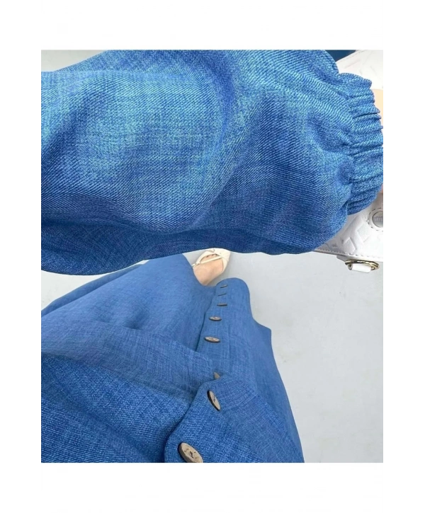 Kadın Yandan Bağcıklı Tesettür Etekli Takım