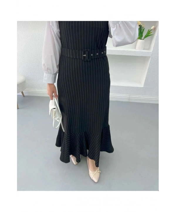 Kadın Kemerli Jile Elbise