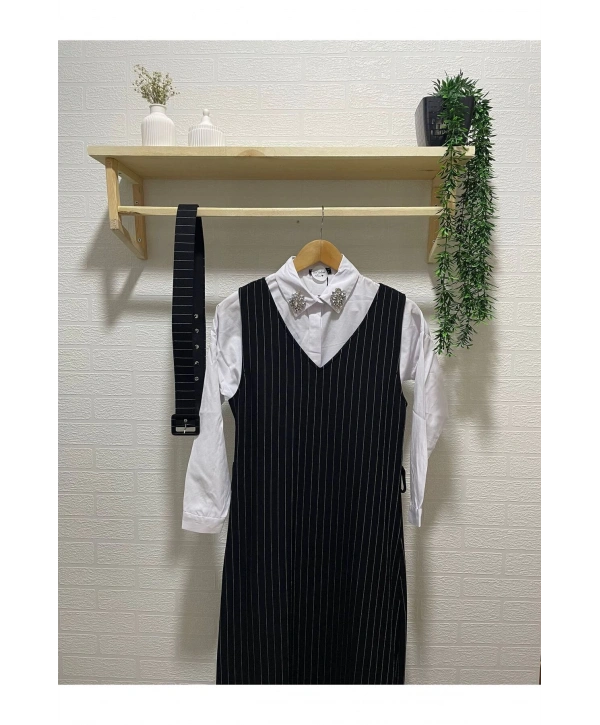 Kadın Kemerli Jile Elbise