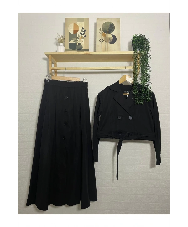 TRENÇ CEKETLİ ETEKLİ TAKIM