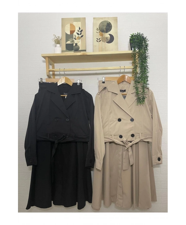 TRENÇ CEKETLİ ETEKLİ TAKIM