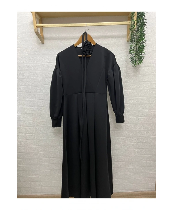 GÜL KEMERLİ SCUBA ELBİSE