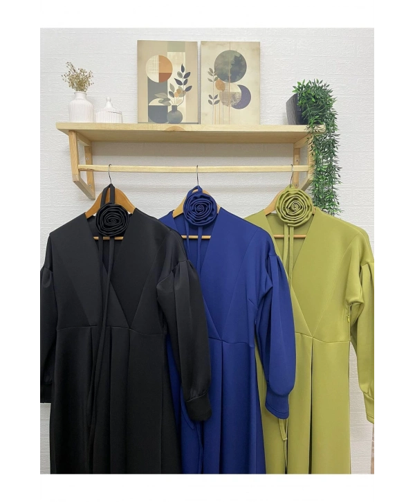 GÜL KEMERLİ SCUBA ELBİSE