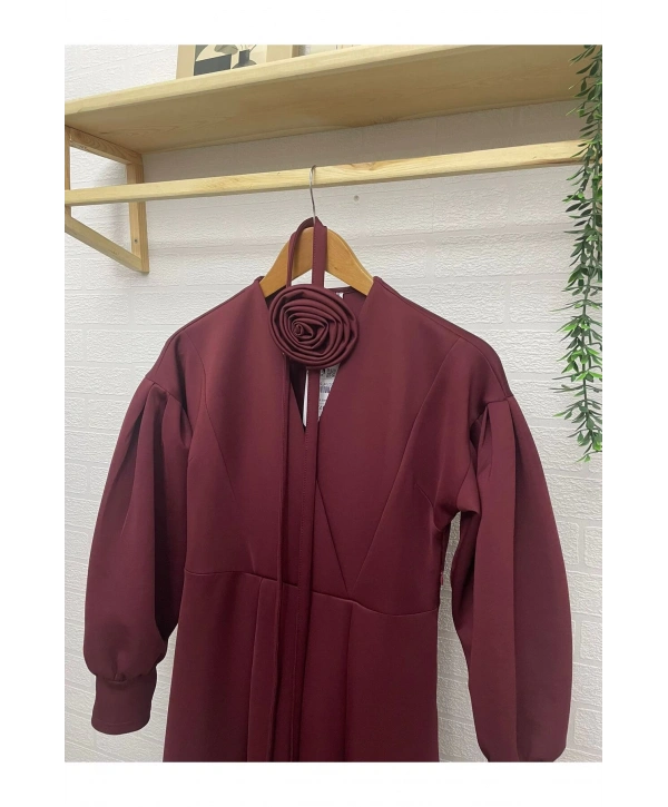 GÜL KEMERLİ SCUBA ELBİSE