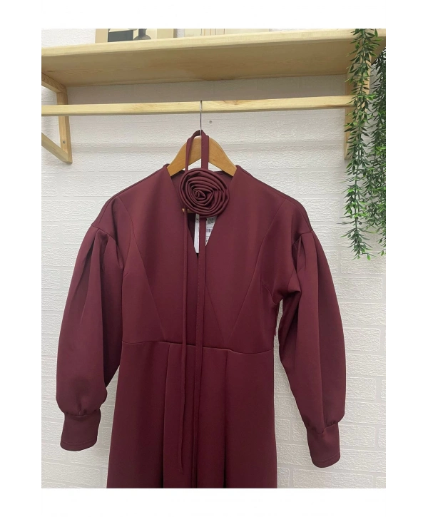 GÜL KEMERLİ SCUBA ELBİSE