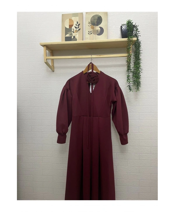 GÜL KEMERLİ SCUBA ELBİSE